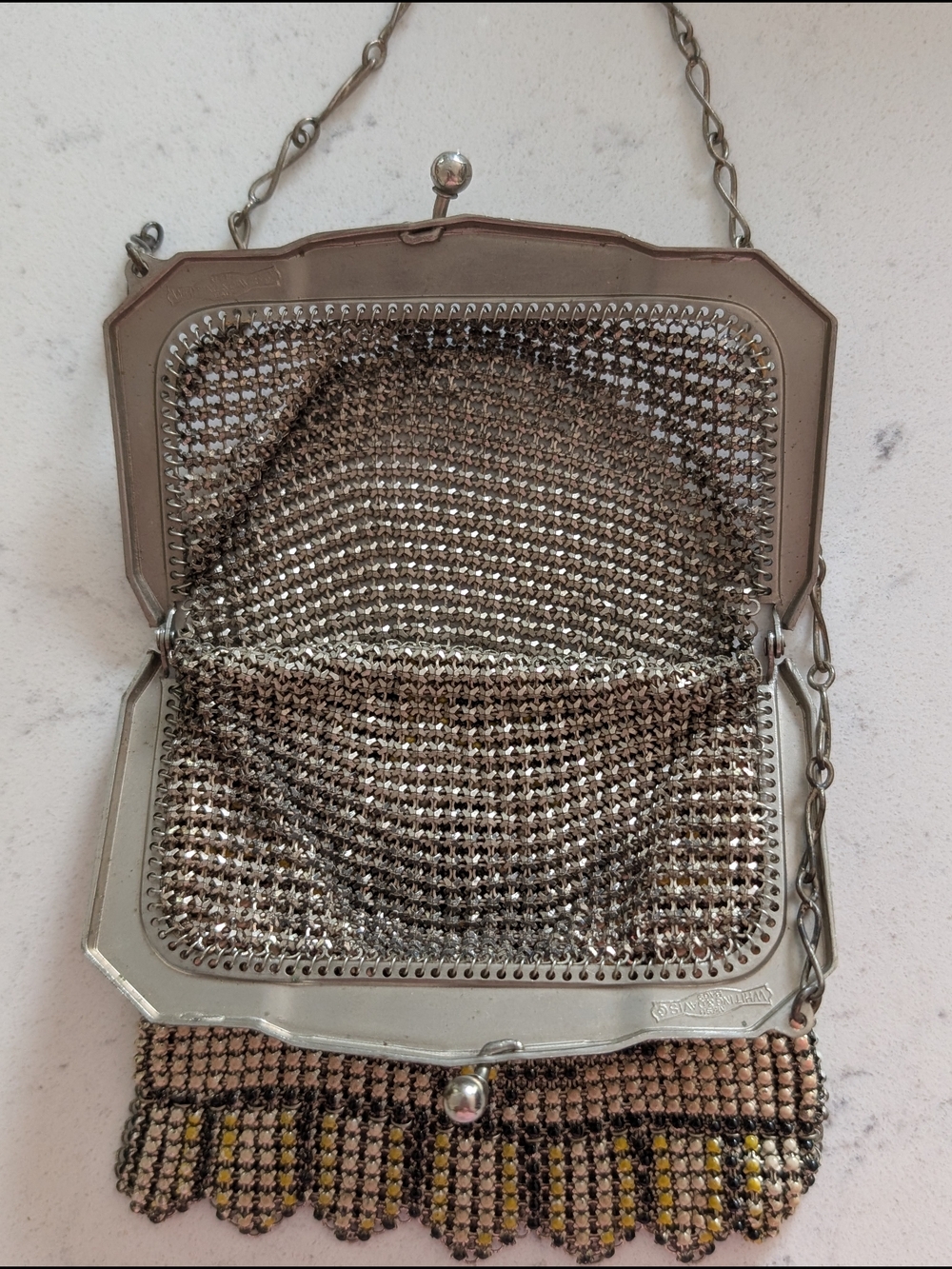 Antique Whiting & Davis 1920s Art Deco Mesh Flapper Purse With Kisslock - Picture 4 of 6